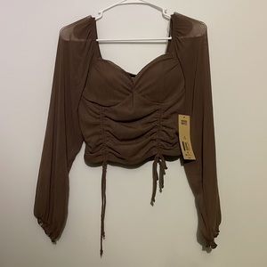 Scrunched crop top sheer